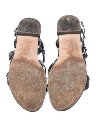 Stuart Weitzman Leather Studded Accents Gladiator Sandals