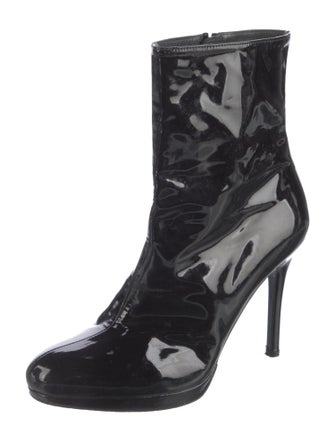 Stuart Weitzman Patent Leather Lace-Up Boots