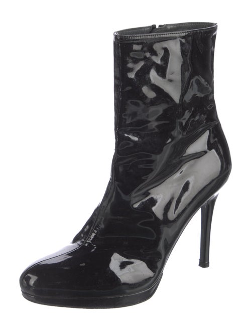 Stuart Weitzman Patent Leather Lace-Up Boots