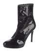 Stuart Weitzman Patent Leather Lace-Up Boots