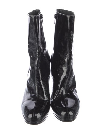 Stuart Weitzman Patent Leather Lace-Up Boots