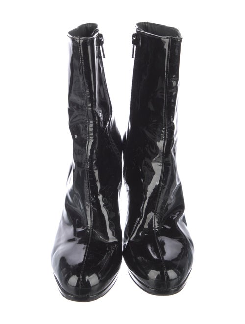 Stuart Weitzman Patent Leather Lace-Up Boots