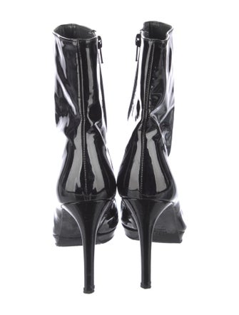 Stuart Weitzman Patent Leather Lace-Up Boots