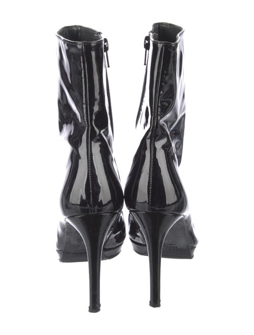 Stuart Weitzman Patent Leather Lace-Up Boots