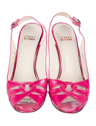 Stuart Weitzman Patent Leather Slingback Sandals