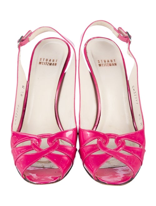 Stuart Weitzman Patent Leather Slingback Sandals