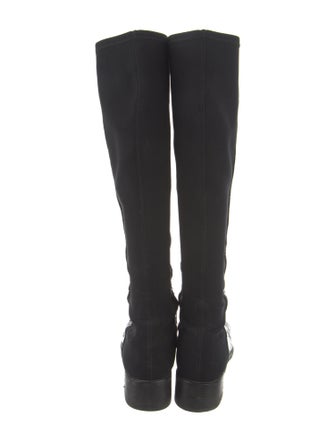 Stuart Weitzman Embossed Leather Animal Print Riding Boots