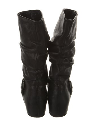 Stuart Weitzman Leather Lace-Up Boots