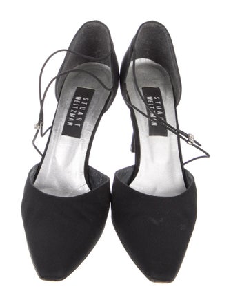 Stuart Weitzman Canvas Crystal Embellishments D'Orsay Pumps