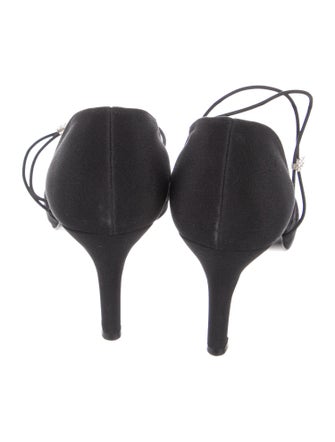 Stuart Weitzman Canvas Crystal Embellishments D'Orsay Pumps