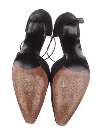 Stuart Weitzman Canvas Crystal Embellishments D'Orsay Pumps