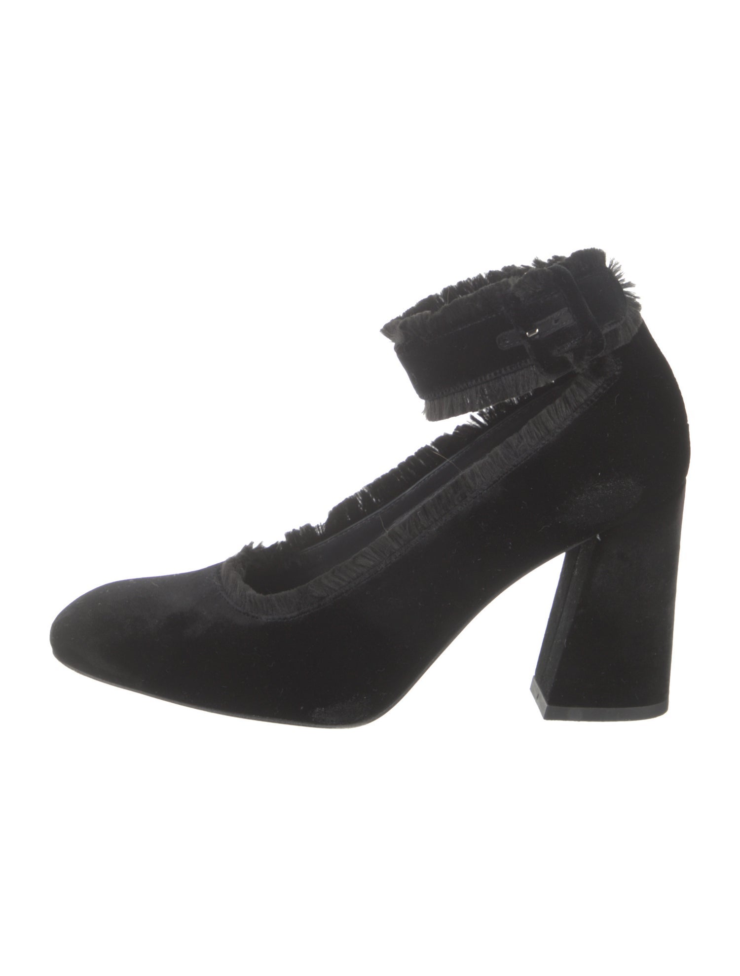 Stuart Weitzman Velvet Fringe Trim Accent Pumps