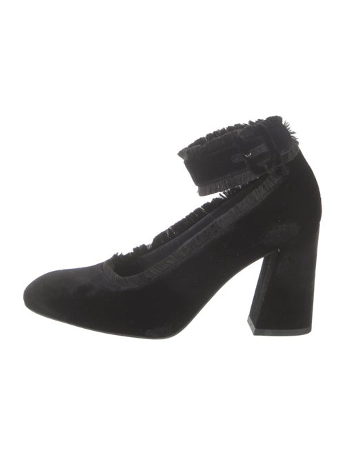 Stuart Weitzman Velvet Fringe Trim Accent Pumps