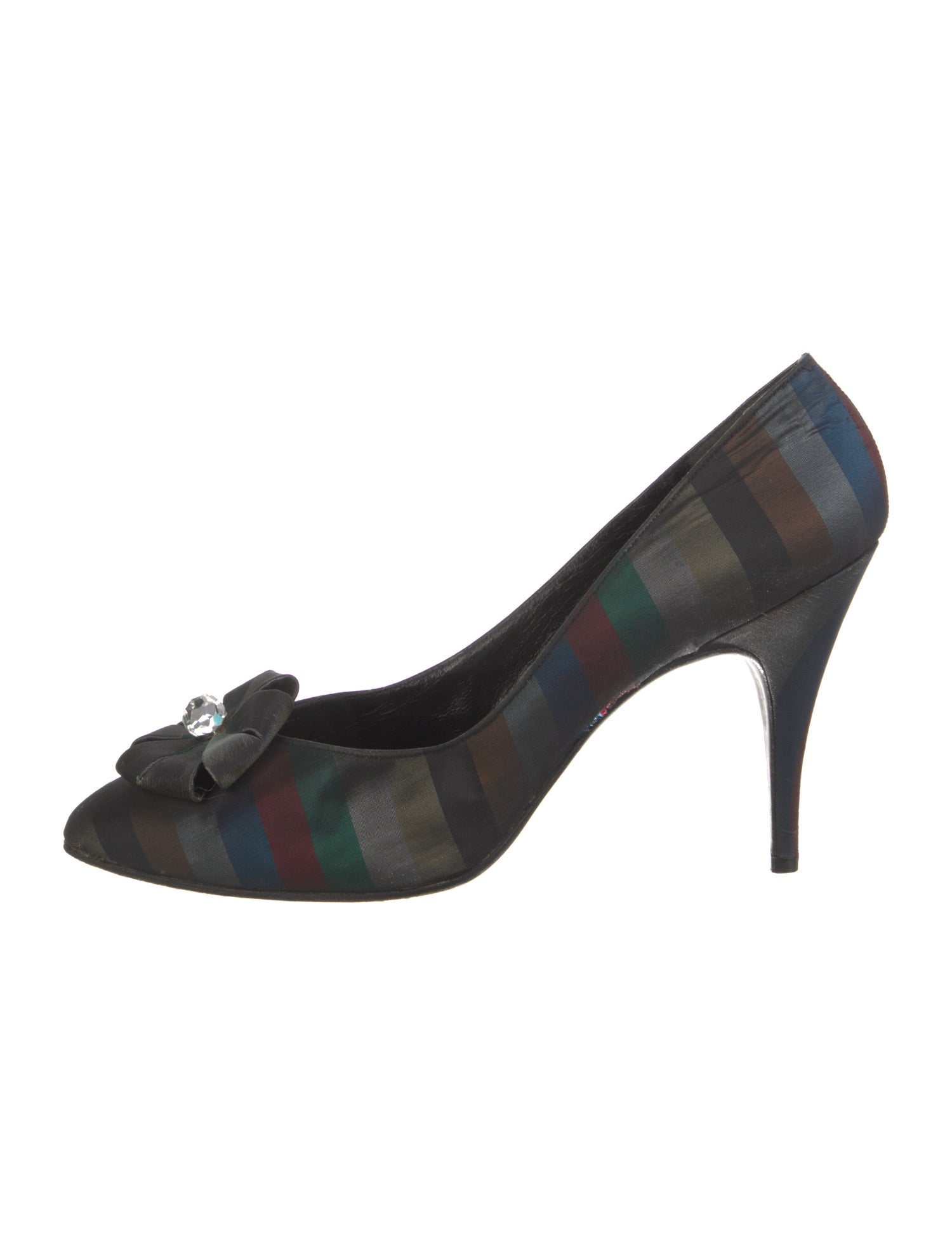 Stuart Weitzman Canvas Colorblock Pattern Pumps