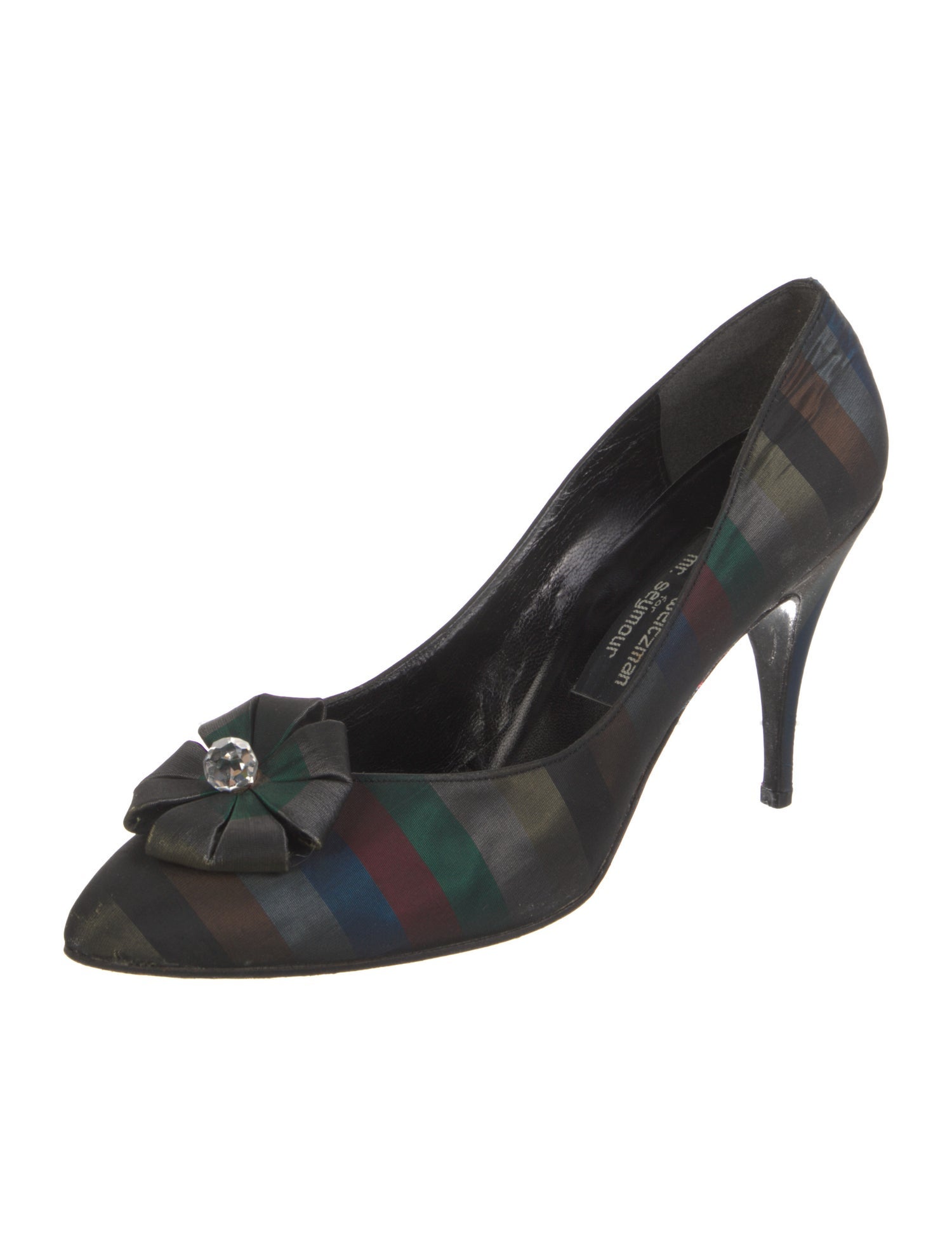 Stuart Weitzman Canvas Colorblock Pattern Pumps