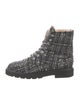 Stuart Weitzman Tweed Pattern Combat Boots
