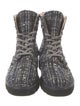 Stuart Weitzman Tweed Pattern Combat Boots