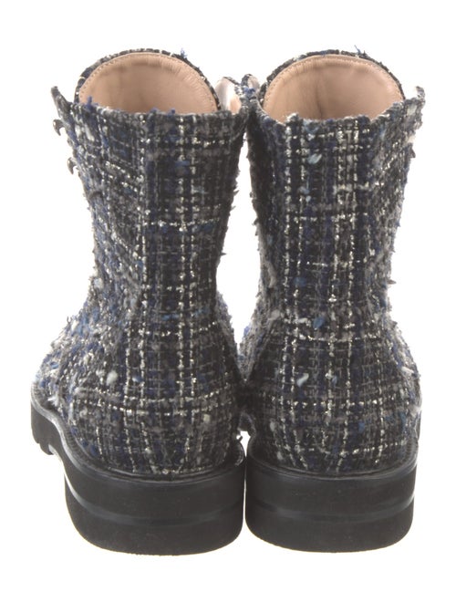 Stuart Weitzman Tweed Pattern Combat Boots