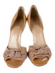 Stuart Weitzman Patent Leather Bow Accents Sandals