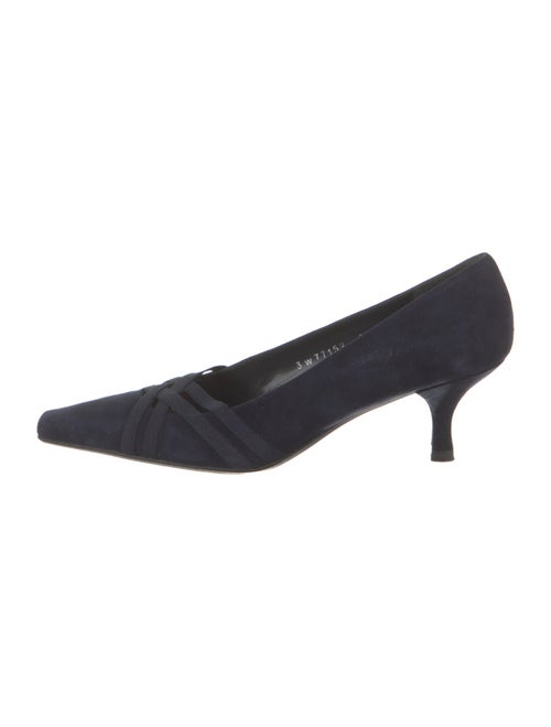 Stuart Weitzman Suede Grosgrain Trim Pumps