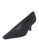 Stuart Weitzman Suede Grosgrain Trim Pumps