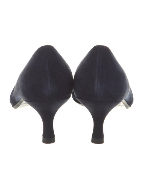 Stuart Weitzman Suede Grosgrain Trim Pumps