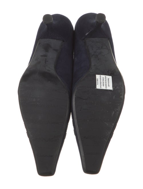 Stuart Weitzman Suede Grosgrain Trim Pumps