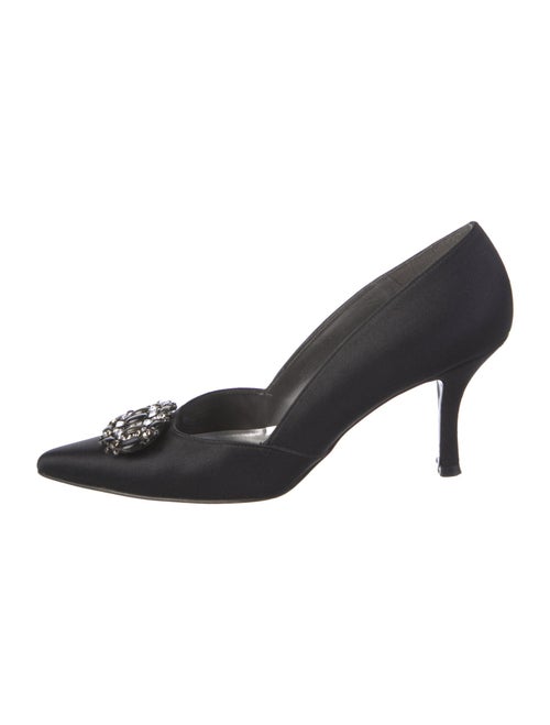 Stuart Weitzman Satin Crystal Embellishments Pumps