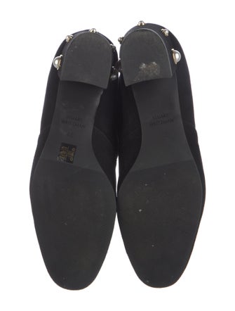 Stuart Weitzman Faux Pearl Accents Suede Sock Boots