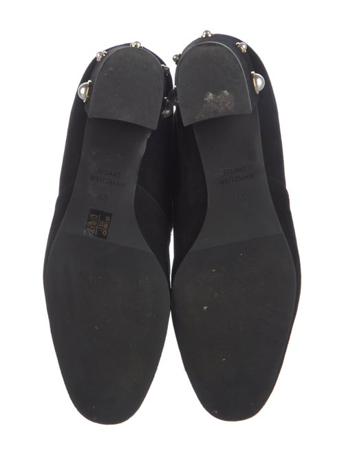 Stuart Weitzman Faux Pearl Accents Suede Sock Boots