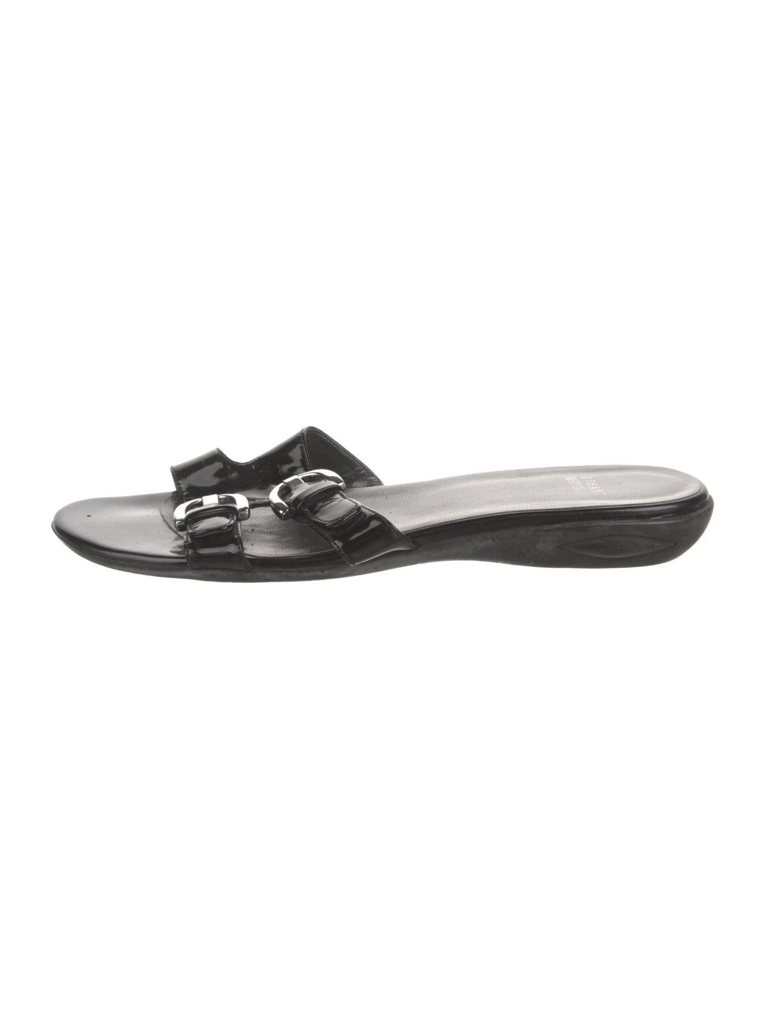 Stuart Weitzman Patent Leather Slides