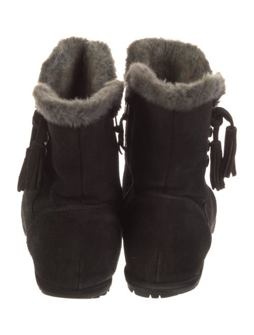 Stuart Weitzman Suede Faux Fur Trim Boots