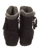 Stuart Weitzman Suede Faux Fur Trim Boots