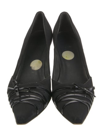 Stuart Weitzman Canvas Bow Accents Pumps