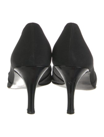 Stuart Weitzman Canvas Bow Accents Pumps