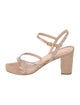 Stuart Weitzman Suede Crystal Embellishments Sandals