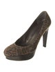 Stuart Weitzman Suede Animal Print Pumps