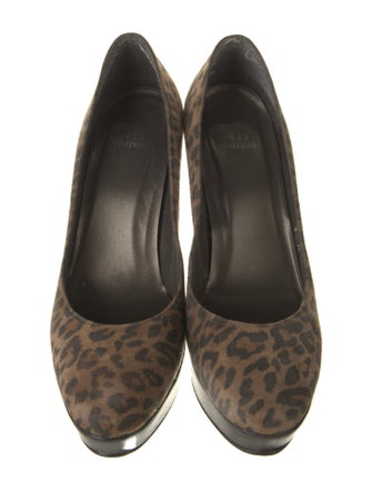 Stuart Weitzman Suede Animal Print Pumps