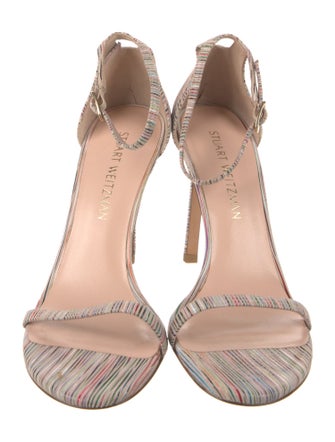 Stuart Weitzman Leather Striped Sandals