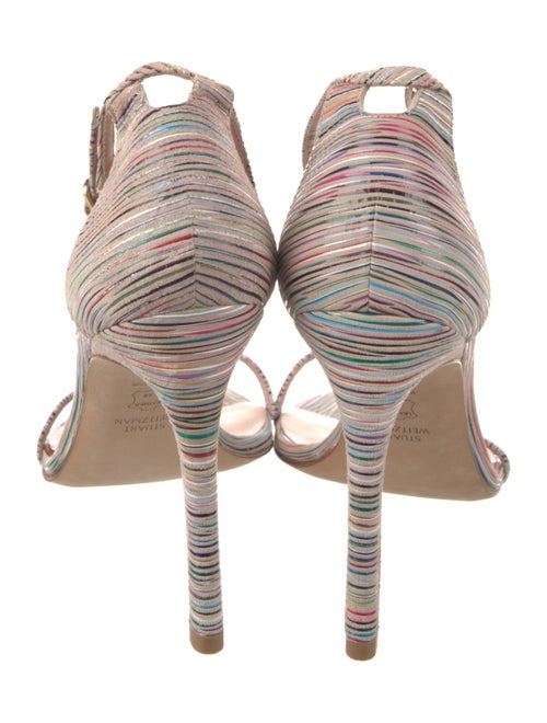 Stuart Weitzman Leather Striped Sandals