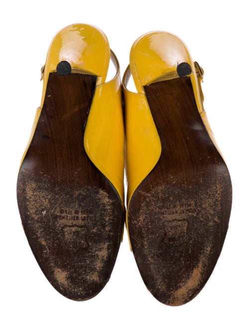 Stuart Weitzman Patent Leather Printed Slingback Sandals