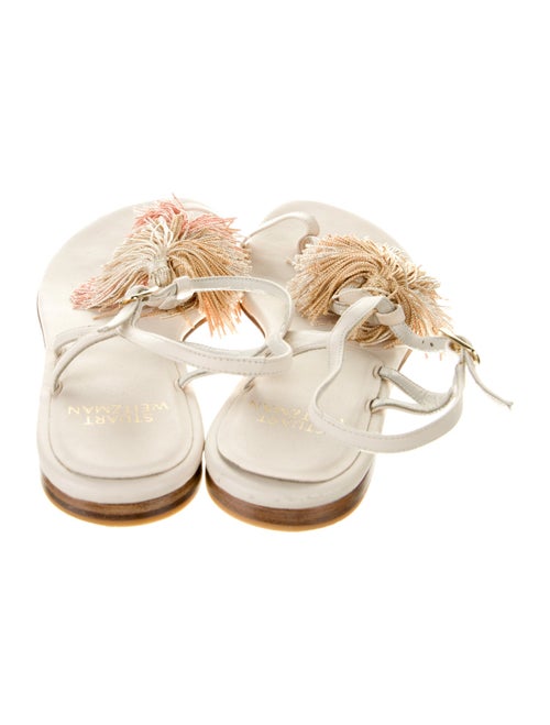 Stuart Weitzman Leather Tassel Accents Slides
