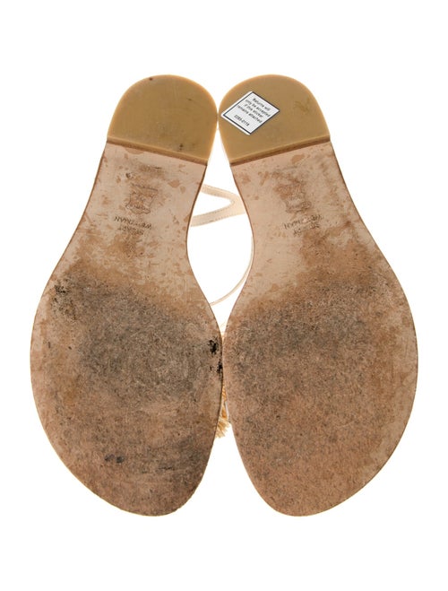 Stuart Weitzman Leather Tassel Accents Slides