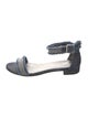 Stuart Weitzman Denim Raw-Edge Trim Sandals