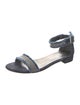 Stuart Weitzman Denim Raw-Edge Trim Sandals