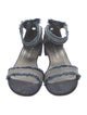 Stuart Weitzman Denim Raw-Edge Trim Sandals