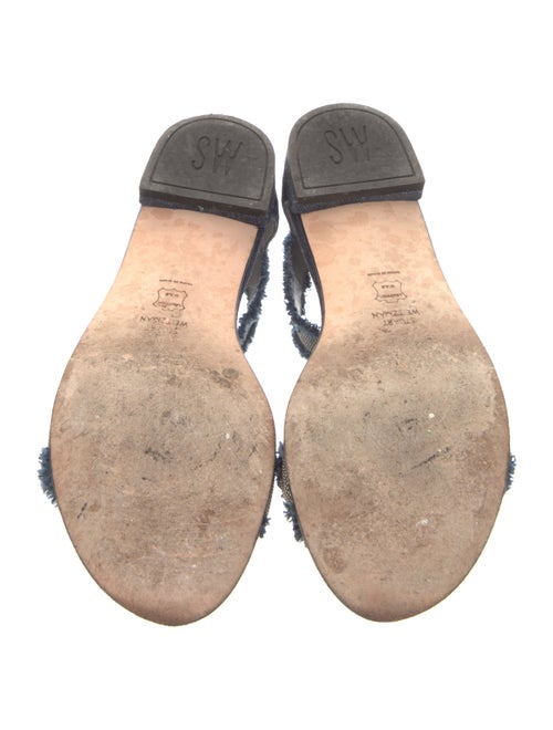 Stuart Weitzman Denim Raw-Edge Trim Sandals