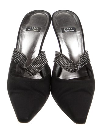 Stuart Weitzman Crystal Embellishments Mules