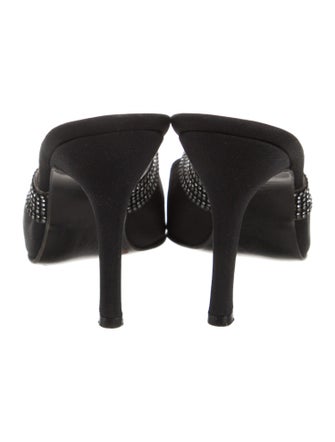 Stuart Weitzman Crystal Embellishments Mules