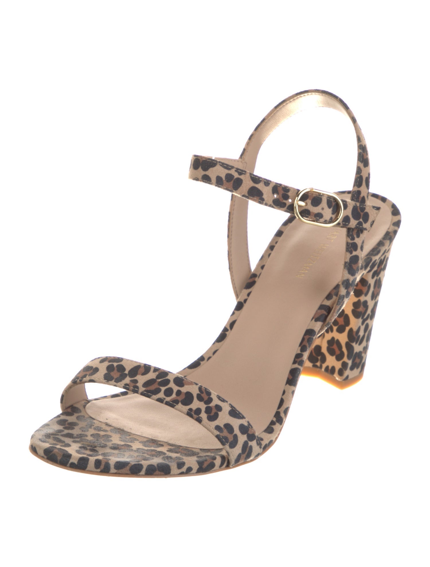 Stuart Weitzman Suede Animal Print Sandals